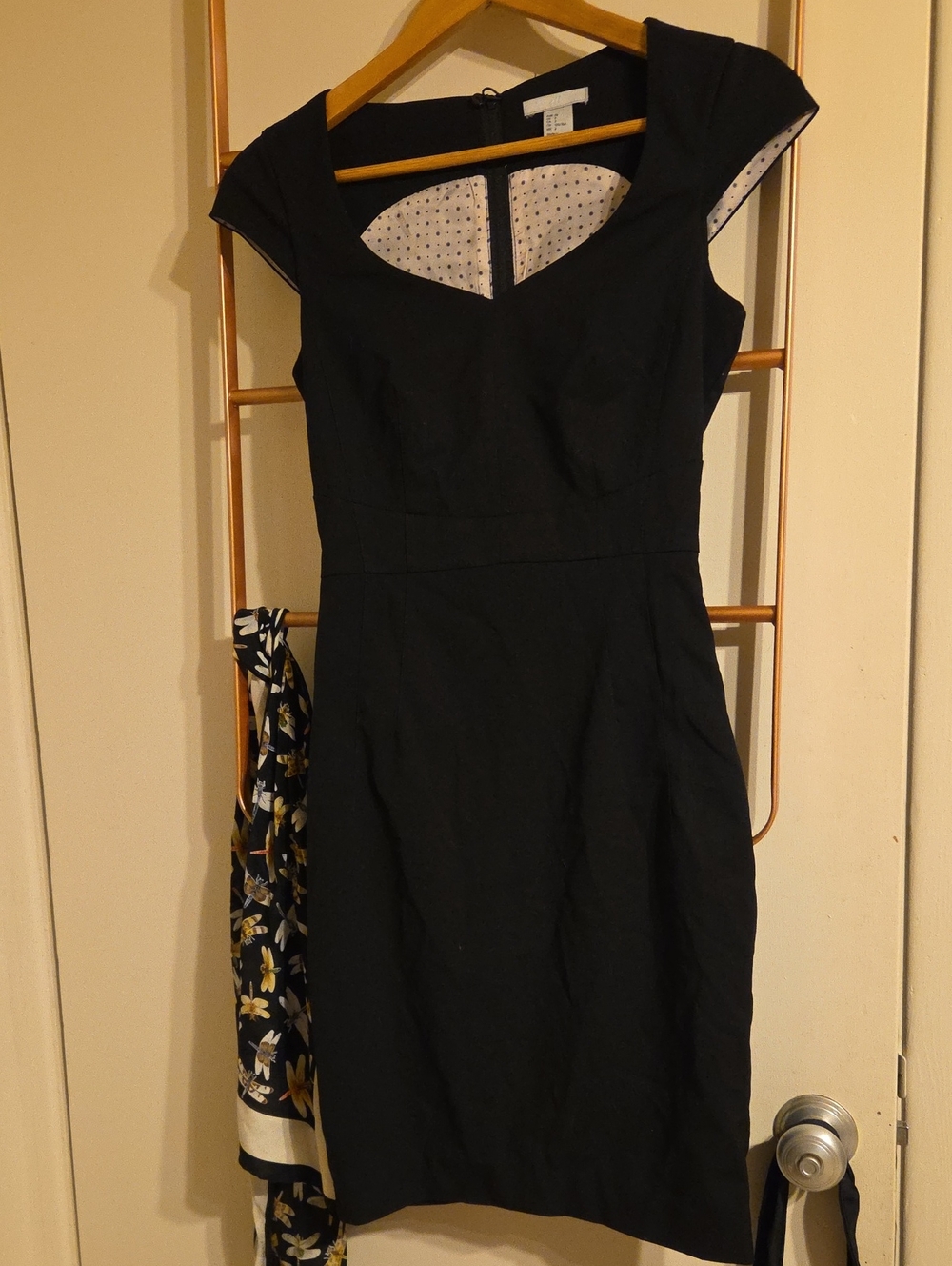 H&M Classic Black Cap-Sleeve Sheath Dress